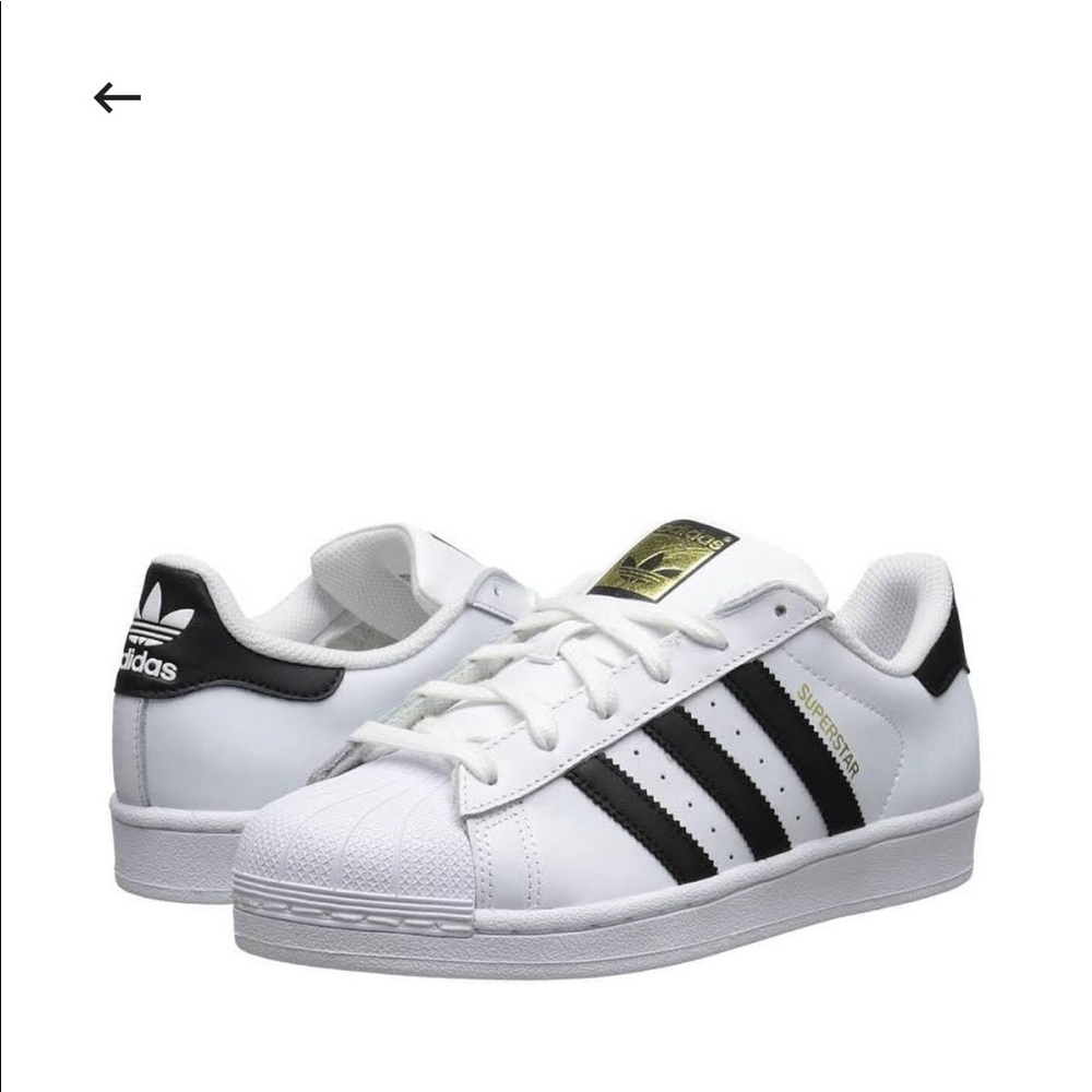 Adidas superstar white and black stripe shoe